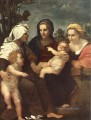 Madonna und Kind mit St Catherine Elisabeth und Johannes der Täufer Renaissance Manierismus Andrea del Sarto